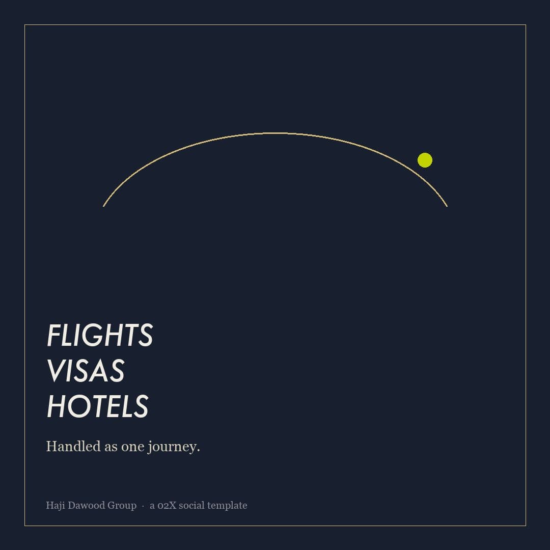 Flights, visas and hotels social template.